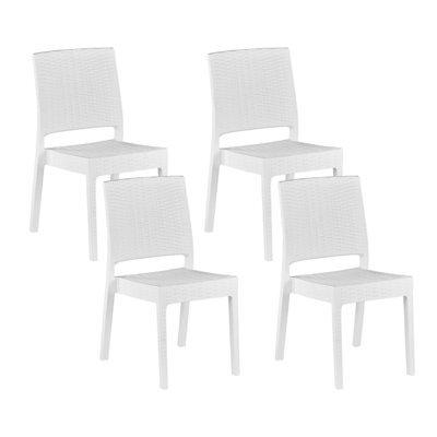 Beliani Set Of 4 Garden Chairs Fossano Synthetic Material White - image 1