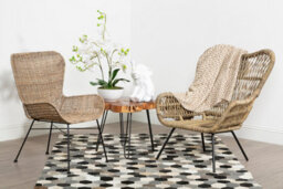 Orsina Kubu Natural Rattan Chair, Easy To Clean Outdoor Chair, Arm & Backrest Rattan Chair, Rattan Indoor Chair - thumbnail 2