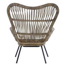Orsina Kubu Natural Rattan Chair, Easy To Clean Outdoor Chair, Arm & Backrest Rattan Chair, Rattan Indoor Chair - thumbnail 3