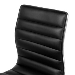 Beliani Elara Set Of 2 Counter Bar Stools - Black Faux Leather, Chrome, Swivel - thumbnail 8