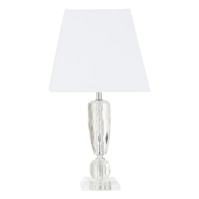 Orsina Shiny Crystal Table Lamp With Textured Base, Decorative Illuminant For Bedroom, Luminous Accent Light - image 1