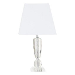 Orsina Shiny Crystal Table Lamp With Textured Base, Decorative Illuminant For Bedroom, Luminous Accent Light - thumbnail 1
