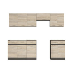 Heze Furniture Summer 7 Unit Kitchen Cabinets Set 240Cm In Sonoma Oak & Wenge - thumbnail 4