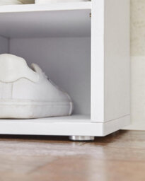 Songmics Shoe Organizer Bench, White Shoe Cabinet With Cushion, 15 Open Storage Slots, For Entryway Or Bedroom, White And Grey - thumbnail 6