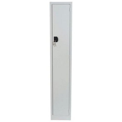 Manutan Expert Tall Metal Storage Locker - -Grey Door - Hat Shelf & 2 Hooks - 1800X315X500mm