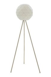 Orsina White Finish Floor Lamp, Tripod Steel Legs & Matte White Geometric Shade, Modern Retro Floor Lamp - thumbnail 1