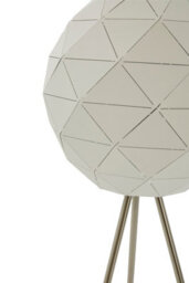 Orsina White Finish Floor Lamp, Tripod Steel Legs & Matte White Geometric Shade, Modern Retro Floor Lamp - thumbnail 3