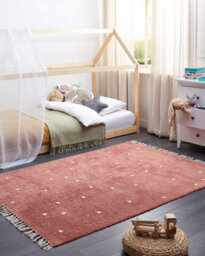 Beliani Rug Astaf Light Red 140 X 200 Cm Cotton - thumbnail 2