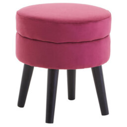 Premier Housewares Interiors By Premier Wine Velvet Stool, Adjustable Living Room Footstool, Ergonomic Sofa Footstool - thumbnail 2