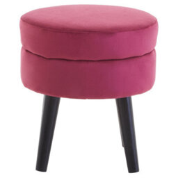 Premier Housewares Interiors By Premier Wine Velvet Stool, Adjustable Living Room Footstool, Ergonomic Sofa Footstool - thumbnail 1