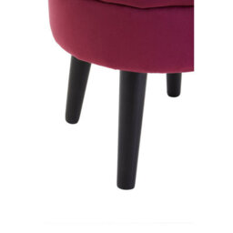 Premier Housewares Interiors By Premier Wine Velvet Stool, Adjustable Living Room Footstool, Ergonomic Sofa Footstool - thumbnail 5