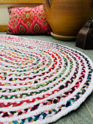 Second Nature Online Carnival Oval Bedroom Rug Ethical Source With Recycled Fabric / 120 Cm X 180 Cm - thumbnail 6