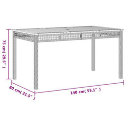 Berkfield 7 Piece Garden Dining Set With Cushions Grey Poly Rattan - thumbnail 8