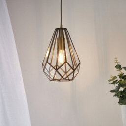 First Choice Lighting Set Of 2 Polly - Antique Brass And Glass Pendant Ceiling Lights - thumbnail 8