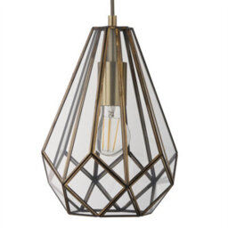 First Choice Lighting Set Of 2 Polly - Antique Brass And Glass Pendant Ceiling Lights - thumbnail 5
