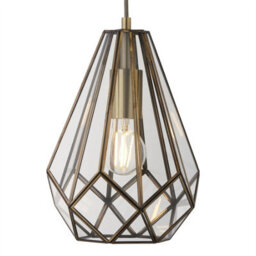 First Choice Lighting Set Of 2 Polly - Antique Brass And Glass Pendant Ceiling Lights - thumbnail 2