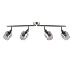 Kleo Satin Nickel Effect 4 Light Spotlight Bar - thumbnail 4