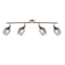 Kleo Satin Nickel Effect 4 Light Spotlight Bar - thumbnail 3