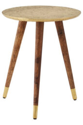 Orsina Classic Profile Metal And Gold Finish Carve Side Table, Versatile Side Table By Couch, Sturdy Corner Table - thumbnail 2