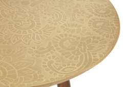 Orsina Classic Profile Metal And Gold Finish Carve Side Table, Versatile Side Table By Couch, Sturdy Corner Table - thumbnail 4