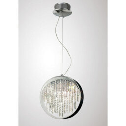 Luminosa Lighting Luminosa Geo Pendant Black Shade 9 Light G4 Polished Chrome/crystal, Not Led/cfl Compatible - thumbnail 2