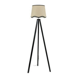 Valuelights Barbro Black Tripod Floor Lamp With Trim Scallop Shade - thumbnail 3