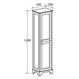 Plum&clay Belmont White Traditional Floor Standing Bathroom Tall Storage Unit - thumbnail 2
