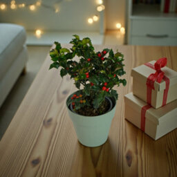 Carbeth Plants Mini Holly Plant Gift In 12Cm Pot - Festive Evergreen Christmas Decoration - thumbnail 1