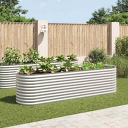 Walplus Garden Raised Bed 320X80X81 Cm Galvanised Steel Silver - thumbnail 1
