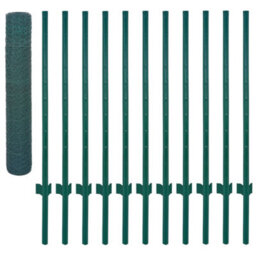 Vidaxl Wire Mesh Fence With Posts Steel 25X1 M Green - thumbnail 3