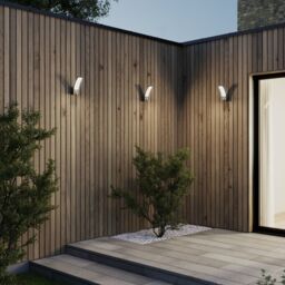 GoodHome Gambell Fixed Matt Dark Grey Integrated Led Pir With Motion Sensor Outdoor Wall Light 10W - thumbnail 4