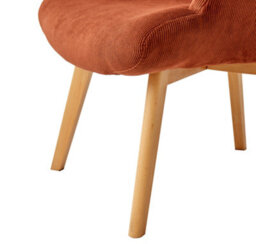 Nordlys Solid Wood And Terracotta Corduroy Lounge Chair Modern Design Style Living Room - thumbnail 8