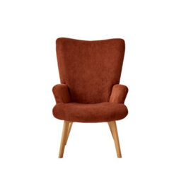 Nordlys Solid Wood And Terracotta Corduroy Lounge Chair Modern Design Style Living Room - thumbnail 7