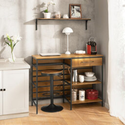 Sobuy Fsb71-Pf, Kitchen Island On Wheels With Worktop Kitchen Trolley Cabinet With Drawer And Shelves, Butchers Block Trolley - thumbnail 2