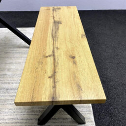 Kosy Koala Modern Dining Table And 2 Benches Set  Wooden Effect Dining Table Set - Dining Room Furniture - thumbnail 3