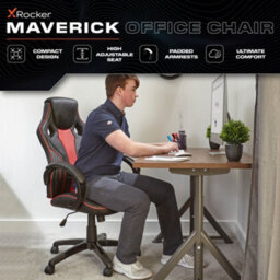 X Rocker Maverick Ergonomic Pc Office Gaming Chair - Black / Red - thumbnail 2