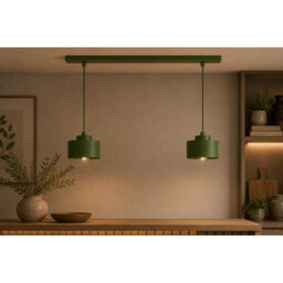 Luminosa Lighting Luminosa Simply Bar Pendant Ceiling Light Green 2X E27 - thumbnail 2