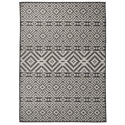 Berkfield Outdoor Flatweave Rug 200X280 Cm Black Stripes