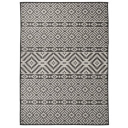 Berkfield Outdoor Flatweave Rug 200X280 Cm Black Stripes