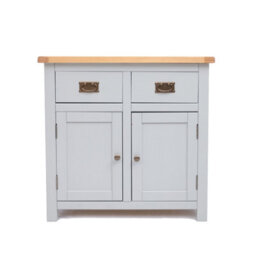 Cabinet Bits Argenta Light Grey 2 Drawer 2 Door Sideboard Brass Drop Handle - thumbnail 1