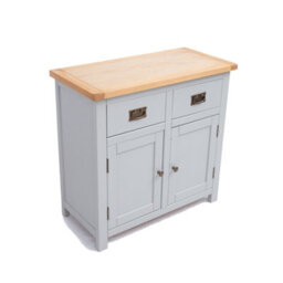 Cabinet Bits Argenta Light Grey 2 Drawer 2 Door Sideboard Brass Drop Handle - thumbnail 3
