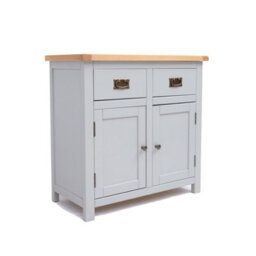 Cabinet Bits Argenta Light Grey 2 Drawer 2 Door Sideboard Brass Drop Handle - thumbnail 2