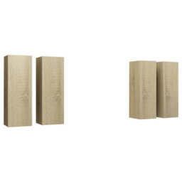 Walplus Tv Cabinets 4 Pcs Sonoma Oak 30.5X30X90 Cm Engineered Wood - thumbnail 2