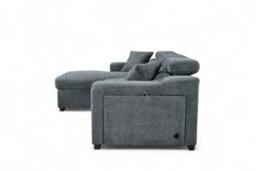 Blue Chenille Fabric 1C2 Corner Sofabed With Storage Arthur - thumbnail 5