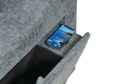 Blue Chenille Fabric 1C2 Corner Sofabed With Storage Arthur - thumbnail 6