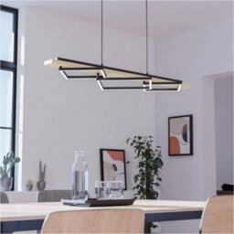 Loops Stylish Modern Black And Brown Led Pendant Ceiling Light For Contemporary Interiors