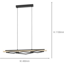 Loops Stylish Modern Black And Brown Led Pendant Ceiling Light For Contemporary Interiors - thumbnail 4