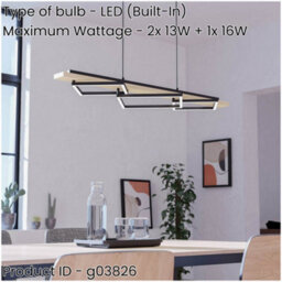 Loops Stylish Modern Black And Brown Led Pendant Ceiling Light For Contemporary Interiors - thumbnail 2