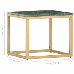 Berkfield Coffee Table Green 40X40X35 Cm Real Stone With Marble Texture - thumbnail 6