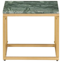 Berkfield Coffee Table Green 40X40X35 Cm Real Stone With Marble Texture - thumbnail 2